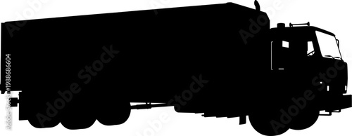 Logistics transport semi truck silhouette for long haul freight