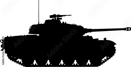 M60 patton style tank silhouette for historical military use