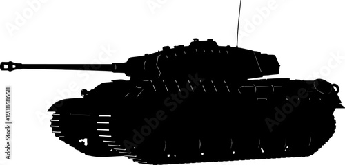 Main battle tank silhouette displays long barrel cannon