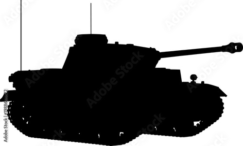 Medium panzer tank silhouette used in historical armored warfare