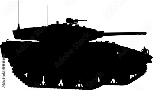 Merkava battle tank silhouette for desert warfare operations