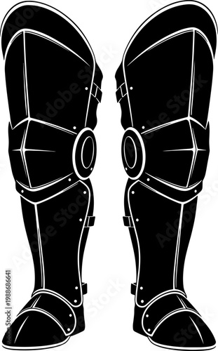 Medieval leg armor greaves for historical warrior protection
