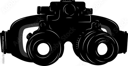 Tactical night vision goggles head-mounted device silhouette