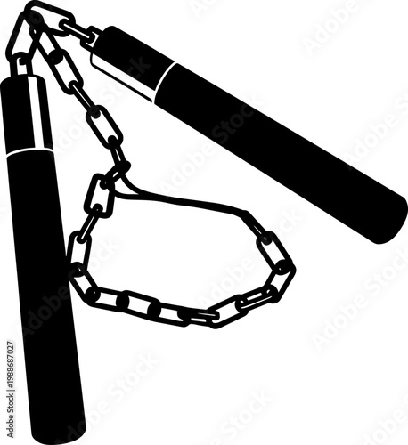 Traditional martial arts nunchaku for combat training