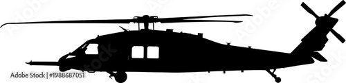 Tactical transport helicopter silhouette used by special forces