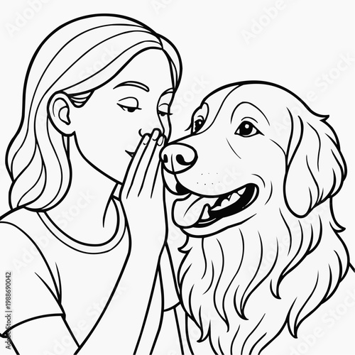 girl whispering to her dog