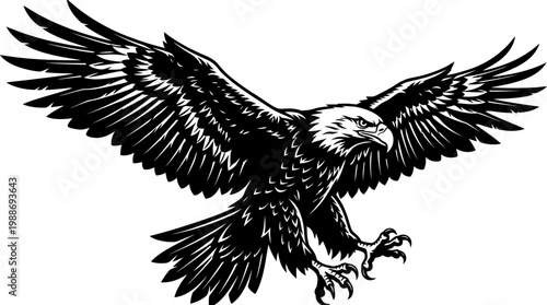 American Bald Eagle in Flight Spread.