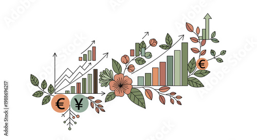 A minimalist illustration of a leaf branch, offering a clean and natural aesthetic. Perfect for backgrounds, web design, and conveying themes of growt