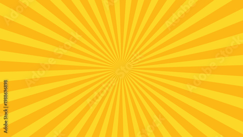 Sunburst, Yellow Rays, Abstract Background, Vector Design Element