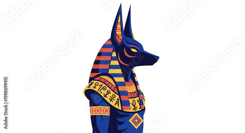 Ancient Egyptian god Anubis depicted as a jackal.