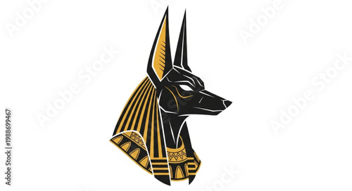 Ancient Egyptian God Anubis Head Symbol.
