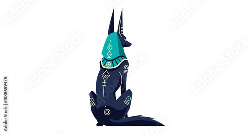 Ancient Egyptian God Anubis Jackal Deity Illustration 1.