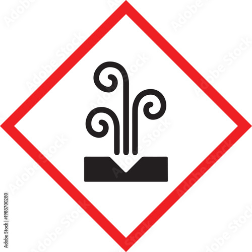 Corrosion hazard symbol pictogram for hazardous materials warning sign for chemical danger isolated on white background