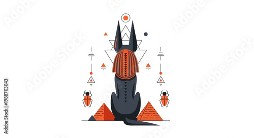 Ancient Egyptian God Anubis Symbolizing Afterlife and Protection.