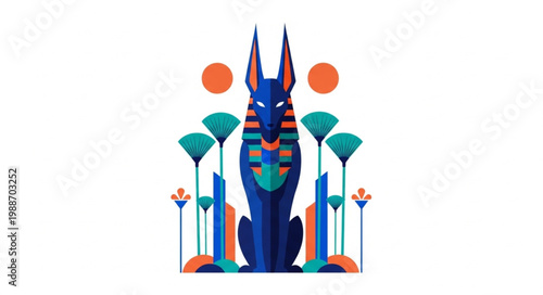 Anubis Egyptian God Illustration 2.