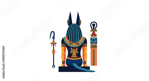 Anubis Egyptian god of the dead and mummification depicted with a jackal head.