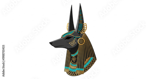 Anubis Egyptian God Sculpture Head Ancient Mythology.