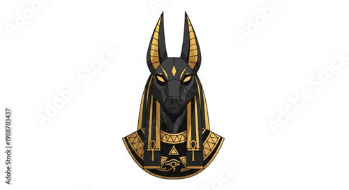 Anubis Egyptian God of the Dead and Afterlife Illustration.