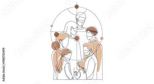 Astrology chart with celestial bodies and human figures.