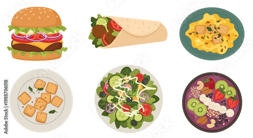 A Culinary Showcase: An enticing collection of delectable dishes, each a testament to the art of food presentation and the pleasure of diverse flavors. 