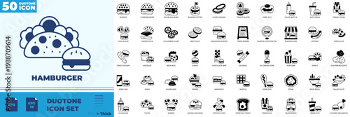Hamburger Duotone Editable Icons set