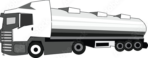 Petroleum Tanker Transport Truck Silhouette Isolated Fuel Delivery Vehicle Industrial Energy Illustration