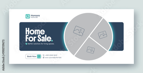 Real estate web banner and social media facebook cover template