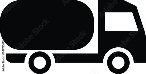 Petroleum Tanker Truck Silhouette Icon Isolated Fuel Transport Vehicle Industrial Energy Design
