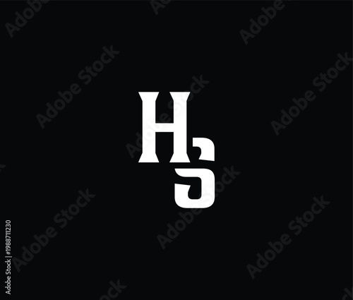 White letter Hs in serif font on black background