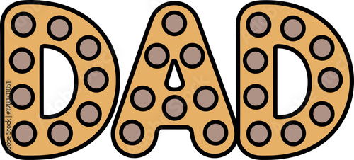 Happy fathers day colorful 'dad' illustration for celebrating fatherhood