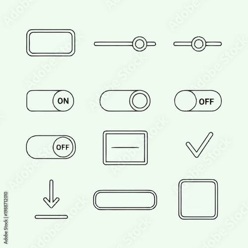Set of UI elements for digital interfaces and applications.