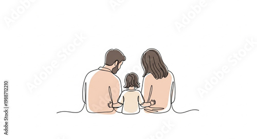 Family sitting together from behind.