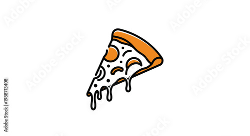 A Delicious Pizza Slice Graphic With Cheese Overflowing Ready To Be Consumed, Tasty Food