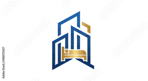 Abstract Accommodation Logo for Modern Hotels and Lodgings or Stylish Renting Services Design