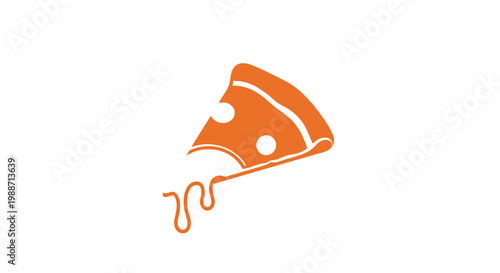 A Pizza Slice With Dripping Cheese, Simple Icon, Ready for Food or Restaurant Projects