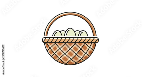A Basket of Fresh Eggs, Perfect for Spring, Natural, Healthy, and Delightful
