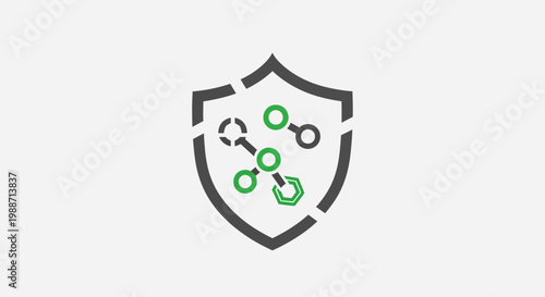 A Shield Protecting Network Security and Data Integrity, Futuristic Design and Minimalist Icon