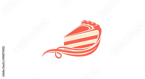 A Slice Of Cake With Decorative Elements Isolated On A White Background