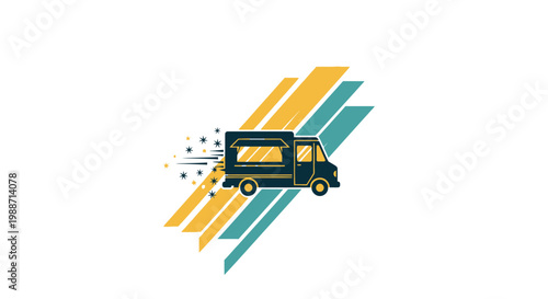 A Speedy And Modern Food Truck Logo Conveying Fast Service And Culinary Delights