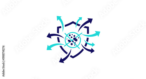 A Graphic Depiction Shielding Against Pathogens with Arrow Representation of Protection