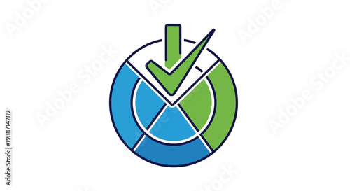 A Green Checkmark Symbol Of Success Embedded Within The Informative Circle