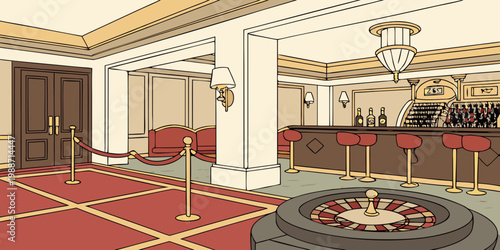 USA, US, U.S, United States - Casino luxury interior
