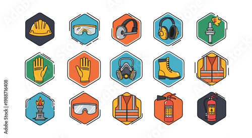 Construction safety signs and symbols.