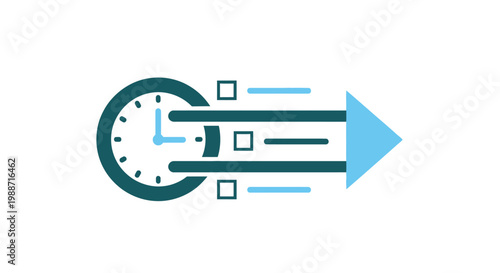 A clock with an arrow speeding through time.