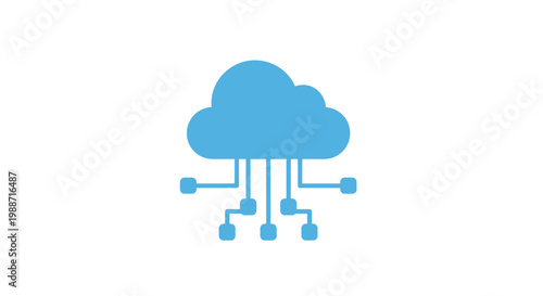 Cloud computing network technology icon.