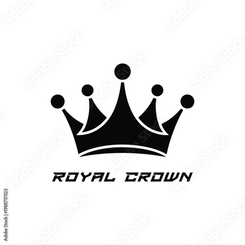 Royal Crown Silhouette Vector Elegant King Queen Luxury Black Icon