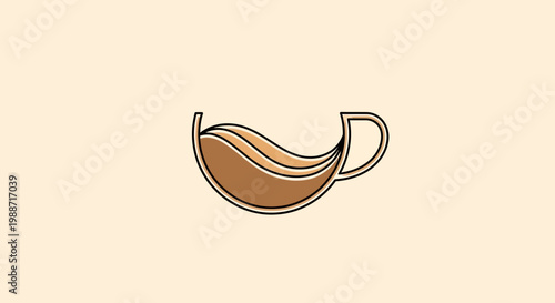 Abstract Coffee Cup Art for Cafe and Restaurant Logos and Branding