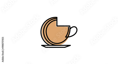 Abstract Coffee Cup Design Representing Morning Ritual and Relaxed Moments