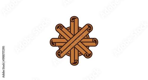 Abstract Cinnamon Sticks: Artistic Design for Culinary, Spices, and Emblem Projects