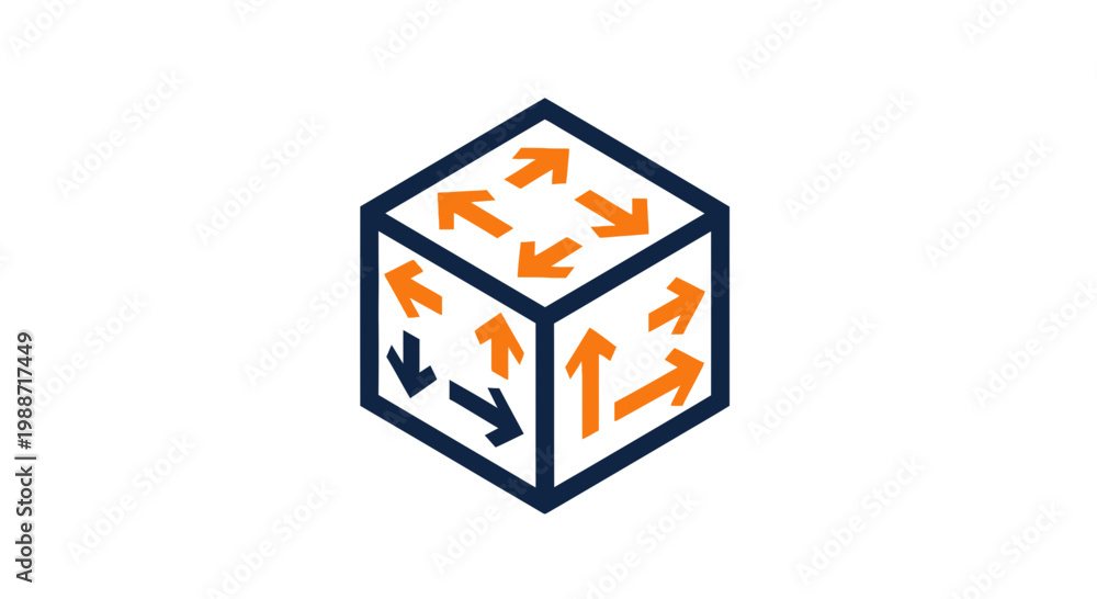 Obraz premium Abstract Cube Design Illustrating Data Flow, Information Exchange, and Global Network Connectivity
